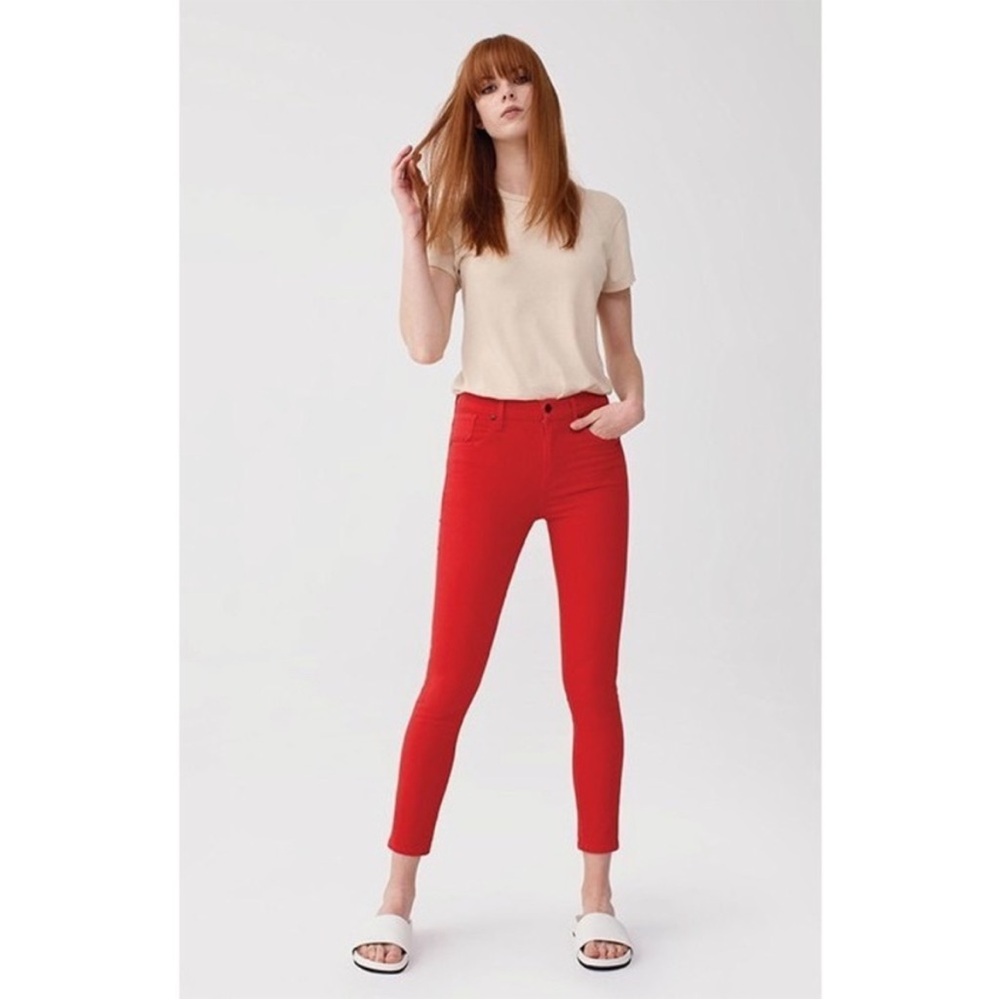 AGOLDE Sophie Skinny Crop Jeans in Glow Sz 30 Red Stretch Ankle Casual Vibrant